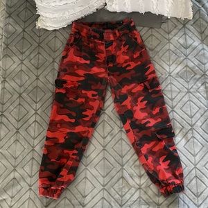 Red Streetwear Camo Joggers
